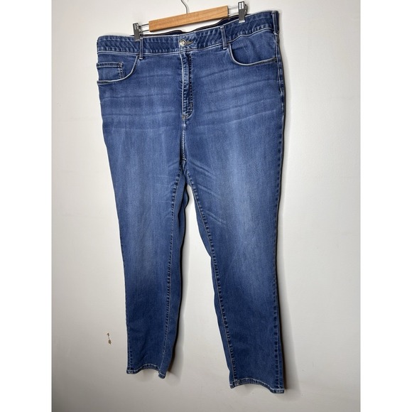 Eddie Bauer Jeans Women's Slightly Curvy Slim Straight High Rise Size 24W - Picture 2 of 9